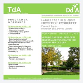 WORKSHOP Healing gardens: percorsi sensoriali terapeutici nei giardini per la cura