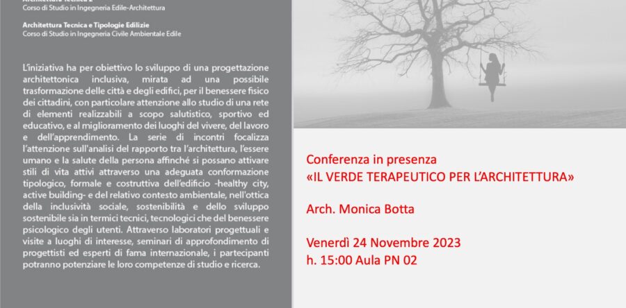 Conferenza al DESTEC di Pisa: Il verde terapeutico per l’architettura