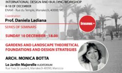 Seminario al Museo Yves Saint Laurent di Marrakech: GARDENS AND LANDSCAPE THEORETICAL FOUNDATION AND DESIGN STRATEGIES