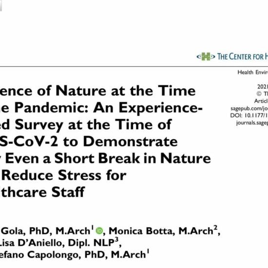 Influence of Nature at the Time of the Pandemic: An Experience-Based Survey at the Time of SARS-CoV-2 to Demonstrate How Even a Short Break in Nature Can Reduce Stress for Healthcare Staff